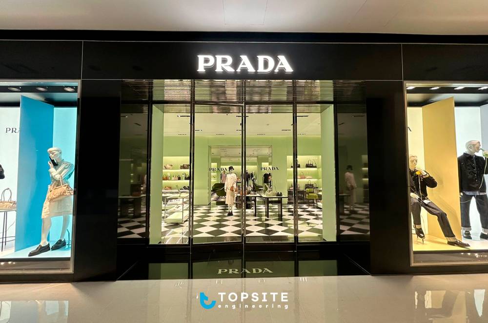 Prada no Iguatemi Brasília: obra de luxo executada com precisão pela Topsite
