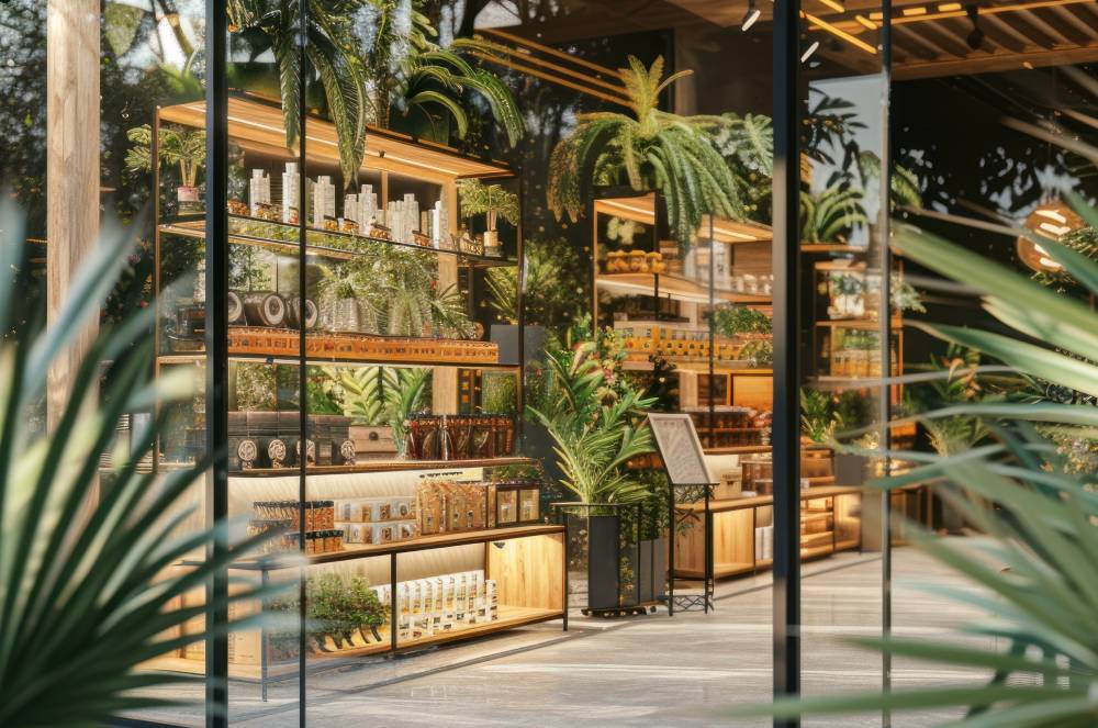 A integração do verde na arquitetura contemporânea de lojas